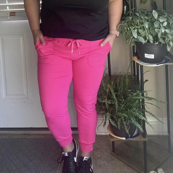 Zyia Hot Pink Unwind Joggers - Picture 2 of 4
